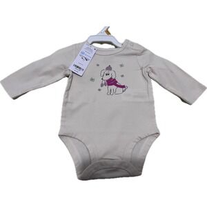 Carter's Girls Newborn Winter Long Sleeve  NWT Dog Print White